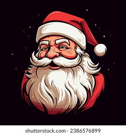 Santa Claus 2D, clipart, christmas, black background