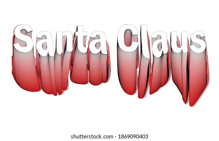 3D-Design des Weihnachtsmanns mit weißer und roter Farbe, 3D-Label zu Weihnachten, Urlaubsgestaltung 