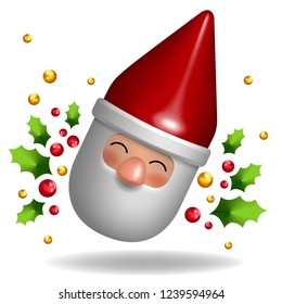 santa claus 3d toy gift character design decorative vector illustration