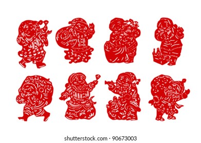 Santa Claus in 8 poses