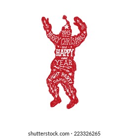 Santa Claus abstract isolated on a white backgrounds, vector illustration