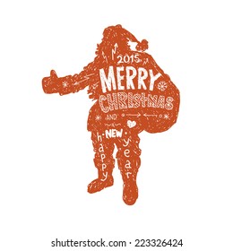 Santa Claus abstract isolated on a white backgrounds, vector illustration