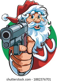 Samichlaus mit automatischer Pistole 