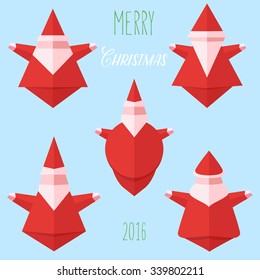 Santa Claus , all objects geometric polygonal New Year