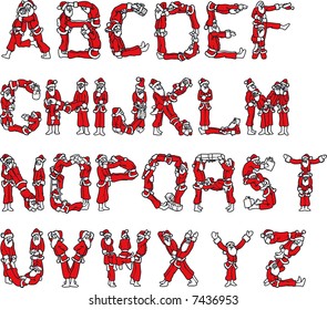 Santa Claus Alphabet - Vector