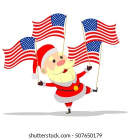 Santa Claus with American flags