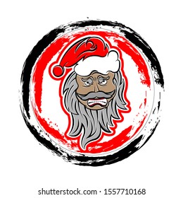 Santa claus angry fierce face. merry christmas