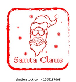 Santa claus angry fierce face. merry christmas