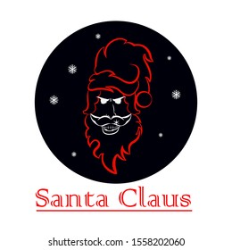 Santa claus angry fierce face. merry christmas