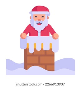 Icono plano del avatar de Santa claus