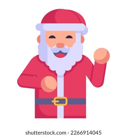 Icono plano del avatar de Santa claus