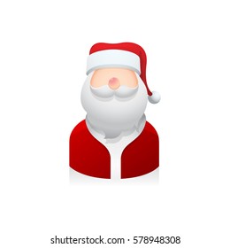 Santa claus avatar icon in colors.
