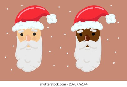 Santa claus avatars. African american santa claus