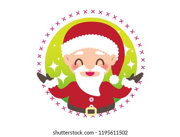 santa claus badge vector