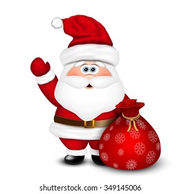 Santa Claus with a bag