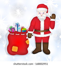 Santa Claus with bag full of gifts 