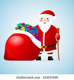 Santa Claus with bag of gifts