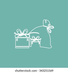 Santa Claus bag and gifts icon