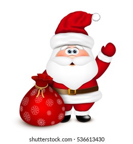 Santa Claus with a bag. Vector illustration