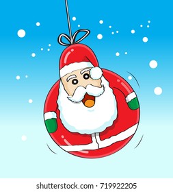 Santa Claus ball Christmas ornament illustration