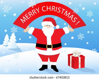  santa claus  with banner