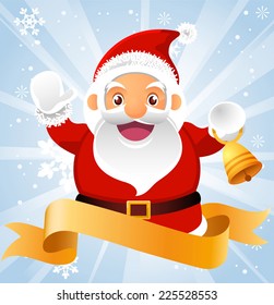 Santa claus banner vector cartoon illustration