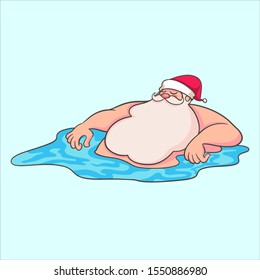 santa claus is bathing. eps format