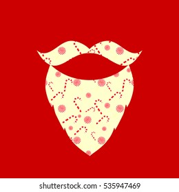 Santa Claus beard abstract logo, design template, vector illustration
