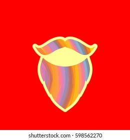 Santa Claus beard abstract logo, isolated sticker, design template, vector illustration