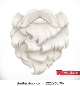 Santa Claus Beard. Christmas Mask 3d Vector Icon