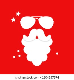 Santa Claus beard and glasses.