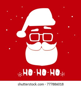 Santa Claus with beard and glasses. Vector illustration 