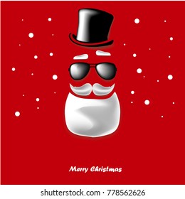 Santa Claus with beard and glasses. Vector illustration