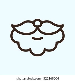 Santa Claus Beard Minimalistic Flat Line Outline Stroke Icon Pictogram Symbol