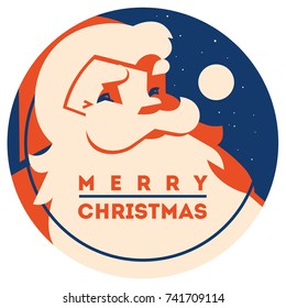 Santa claus with beard minimalistic vector illustration