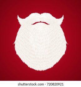 Santa Claus beard on red background