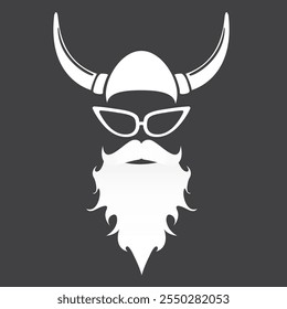 Santa Claus with beard vector illustration isolated on grey background. Christmas hipster poster for party or greeting card. Santa Hipster Claus. Vector merry christmas art design background.