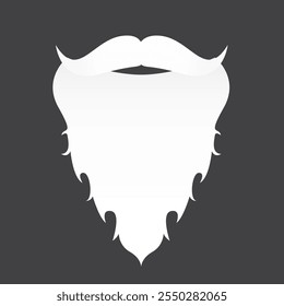 Santa Claus with beard vector illustration isolated on grey background. Christmas hipster poster for party or greeting card. Santa Hipster Claus. Vector merry christmas art design background.