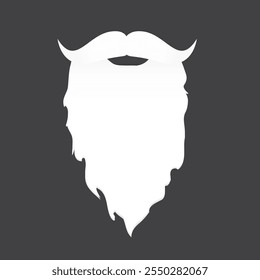Papá Noel con Ilustración vectorial de barba aislada sobre fondo gris. Cartel hipster de Navidades para fiesta o tarjeta de felicitación. Papá Noel Hipster. Fondo de diseño de arte de Vector feliz Navidad.