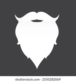 Santa Claus with beard vector illustration isolated on grey background. Christmas hipster poster for party or greeting card. Santa Hipster Claus. Vector merry christmas art design background.