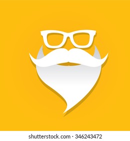 Santa claus with beard vector illustration .Christmas hipster poster for party or greeting card. Santa Hipster Claus. vector merry christmas art design background.