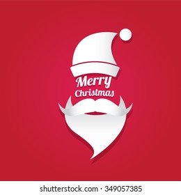 Santa claus with beard vector illustration .Christmas hipster poster for party or greeting card. Santa Hipster Claus. vector merry christmas art design background.
