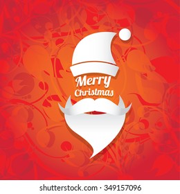 Santa claus with beard vector illustration .Christmas hipster poster for party or greeting card. Santa Hipster Claus. vector merry christmas art design background.