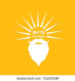 Santa claus with beard vector illustration .Christmas hipster poster for party or greeting card. Santa Hipster Claus. vector merry christmas art design background.