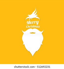 Santa claus with beard vector illustration .Christmas hipster poster for party or greeting card. Santa Hipster Claus. vector merry christmas art design background.