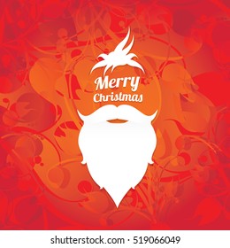 Santa claus with beard vector illustration .Christmas hipster poster for party or greeting card. Santa Hipster Claus. vector merry christmas art design background.
