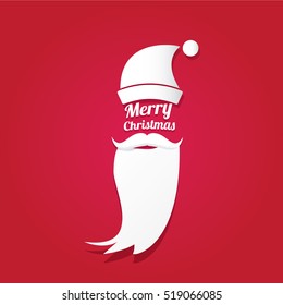 Santa claus with beard vector illustration .Christmas hipster poster for party or greeting card. Santa Hipster Claus. vector merry christmas art design background.
