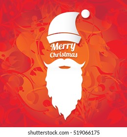 Santa claus with beard vector illustration .Christmas hipster poster for party or greeting card. Santa Hipster Claus. vector merry christmas art design background.