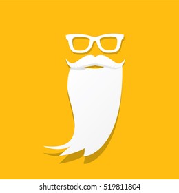 Santa claus with beard vector illustration .Christmas hipster poster for party or greeting card. Santa Hipster Claus. vector merry christmas art design background.