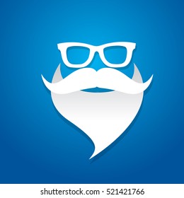 Santa claus with beard vector illustration .Christmas hipster poster for party or greeting card. Santa Hipster Claus. vector merry christmas art design background.
